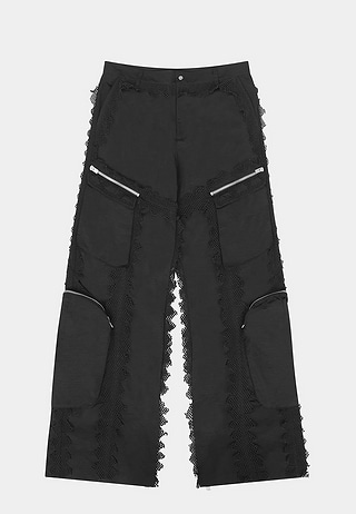 HELIOT EMIL◆SPHERICAL CARGO TROUSERS ブラック ナイロン Heliot Emil