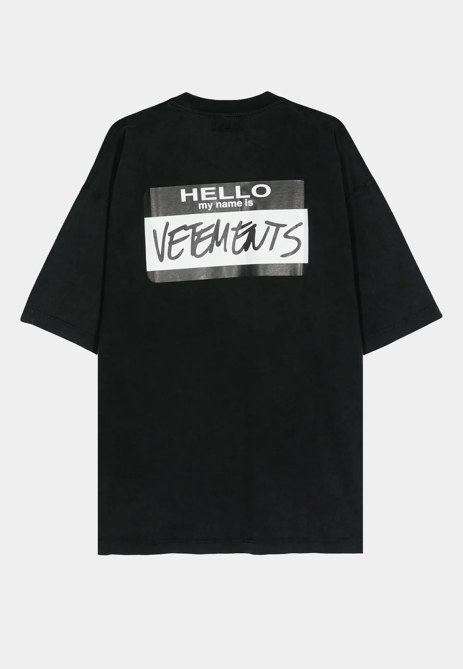 Vetements Hello My Name Is Vetements T-Shirt Black Vetements Hello My Name Is Vetements T-Shirt Black