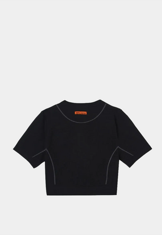 HERON PRESTON Active Ss Top Logo - Black/White