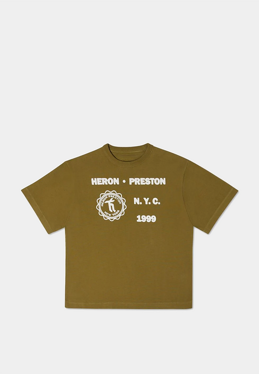 Heron Preston Medieval Heron Ss Tee Military Green White