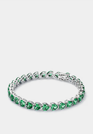 Hatton Labs Heart Tennis Bracelet Green