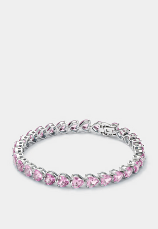 Hatton Labs Heart Tennis Bracelet Pink