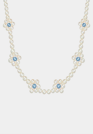 Hatton Labs Blue Daisy Pearl Chain Nude Blue