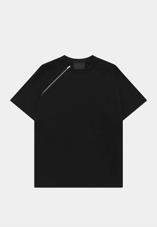 Heliot Emil Sequence Zip T-Shirt Black