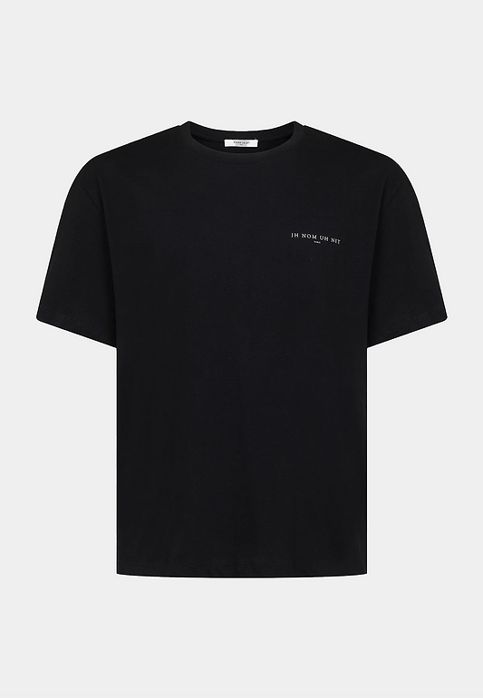Ih Nom Uh Nit T-Shirt With Small Logo On Front - Intl Match Print On Back Black