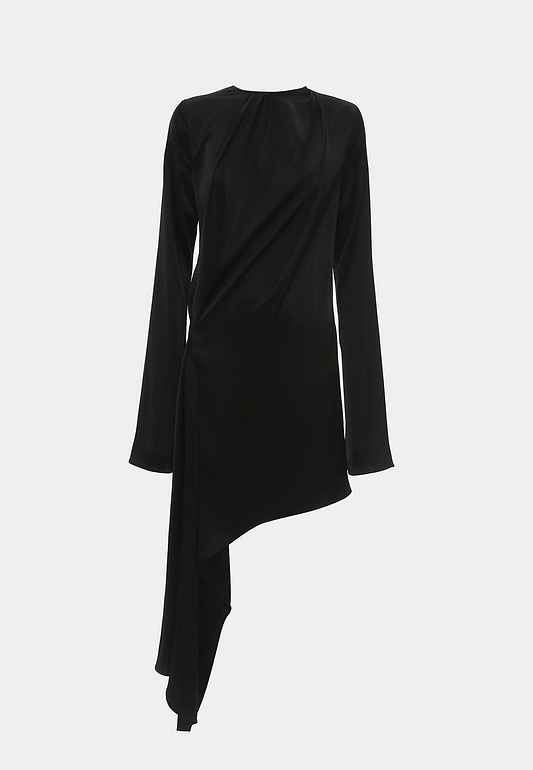 Jw Anderson Long Sleeve Asymmetric Dress Black