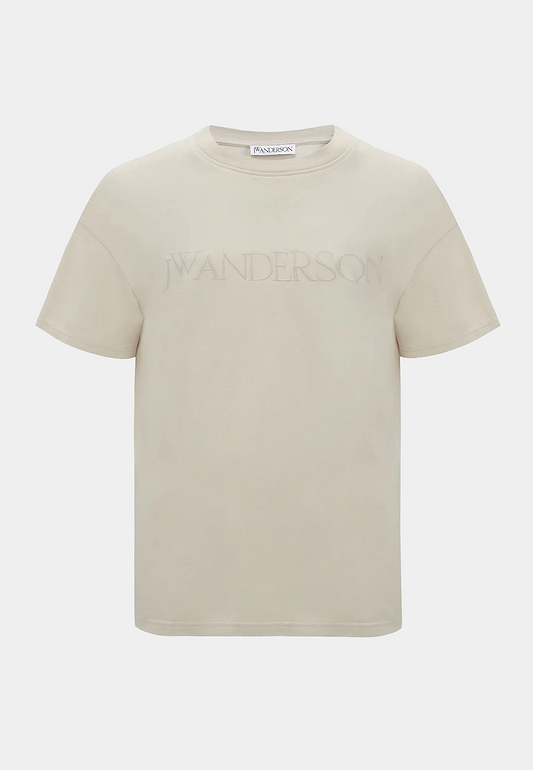 Jw Anderson Logo Embroidery T-Shirt Beige