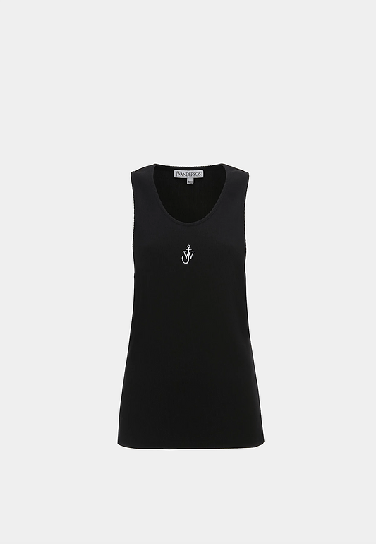 Jw Anderson Anchor Embroidery Tank Top Black