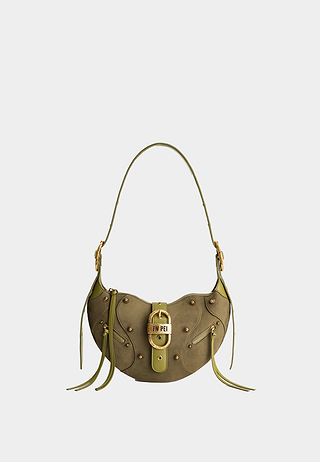 Jw Pei Tessa Suede Shoulder Bag - Dark Olive