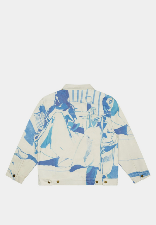 KIDSUPER STUDIOS Bedroom Painting Denim Jacket - Cream