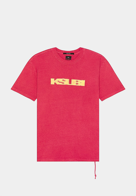 Ksubi Pixel Sign Biggie Ss Tee Sundown Red