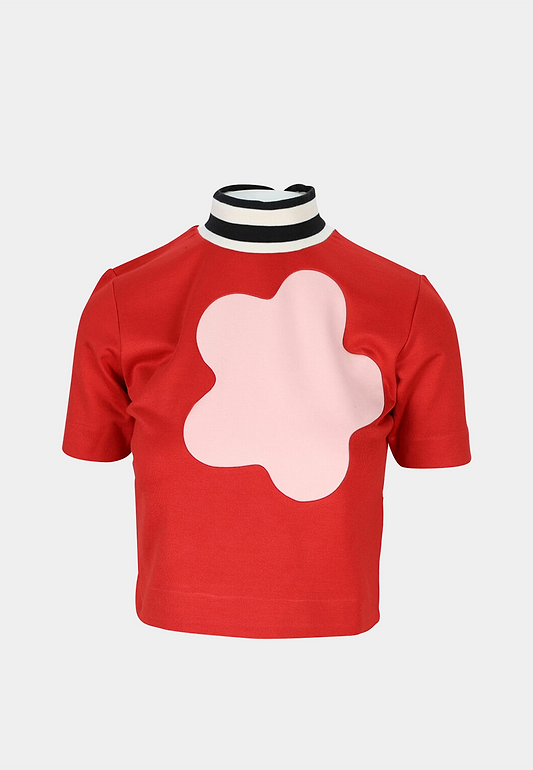 Kenzo Jersey Cropped Top T-Shirt 22 Cherry