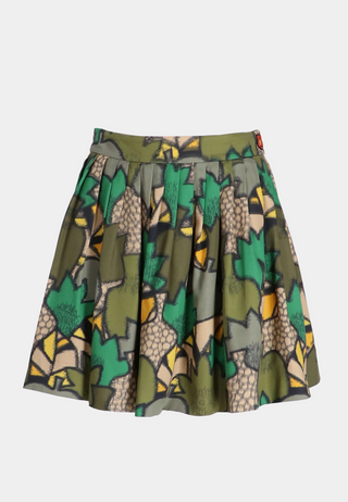 Kenzo Printed Mini Skirt 51 Dark Khaki