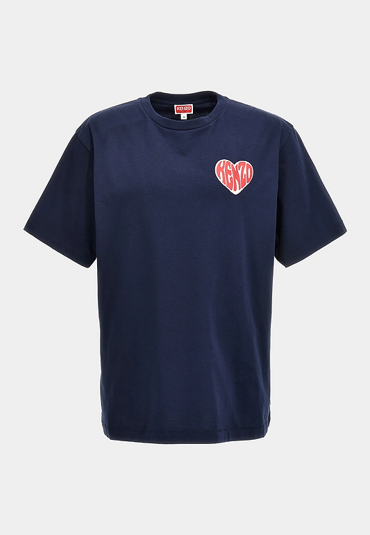 Kenzo Hearts Oversize T-shirt 77 Midnight Blue