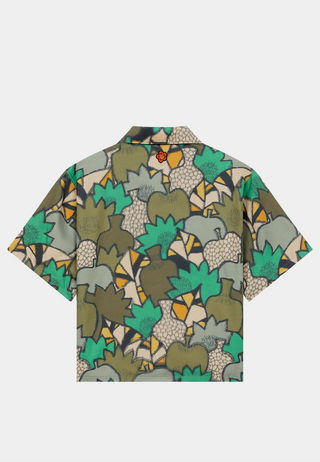 Kenzo Printed Hawailan Shirt 51 Dark Khak