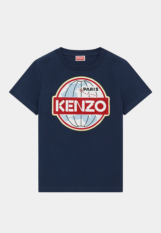 Kenzo Globe Oversize T-shirt 77 Midnight Blue