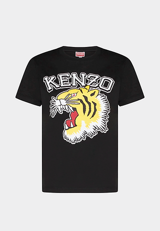 Kenzo Graphic Tee - Tiger Add 99J Black