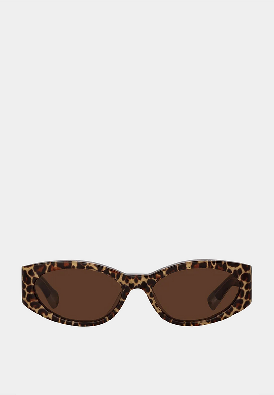 Jacquemus Ovalo Leopard/ Yellow Gold/ Brown