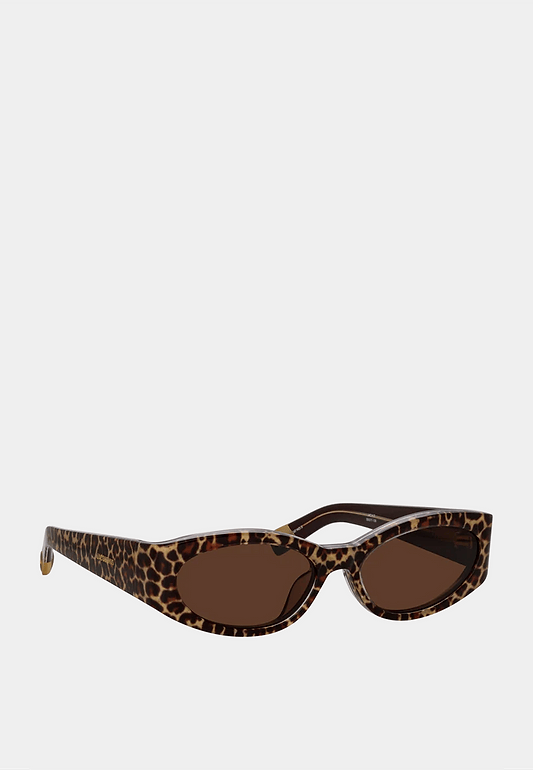 Jacquemus Ovalo Leopard/ Yellow Gold/ Brown
