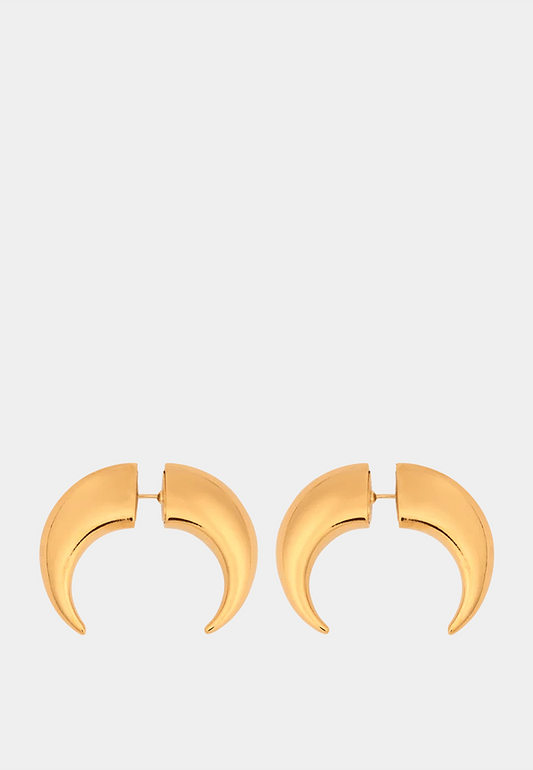 MARINE SERRE Regenerated Tin Chamanic Stud Earrings - Gold