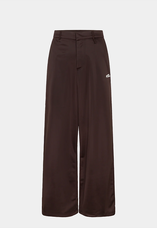 MARTINE ROSE Woven Oversized Knit Shine Trackpant - Brown