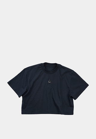 Metallic Logo Cropped T-Shirt Black