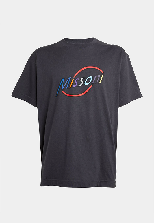 Missoni Milano Logo Short Sleeve T-Shirt - Navy