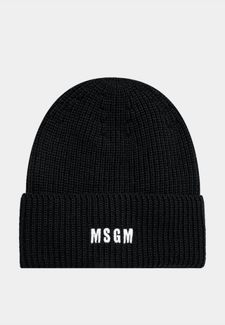 Msgm Logo Beanie Black