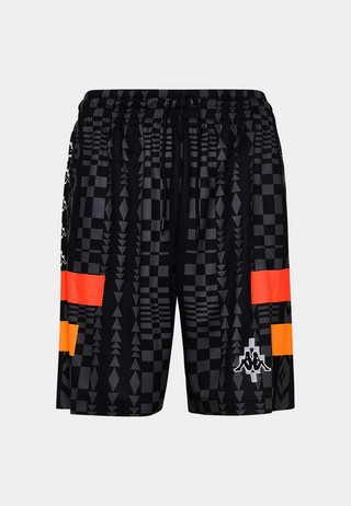 Marcelo Burlon Aop Folk Kappa Soccer Shorts - Black/Dark Grey