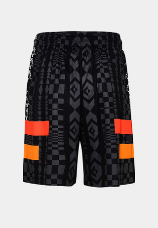 Marcelo Burlon Aop Folk Kappa Soccer Shorts - Black/Dark Grey