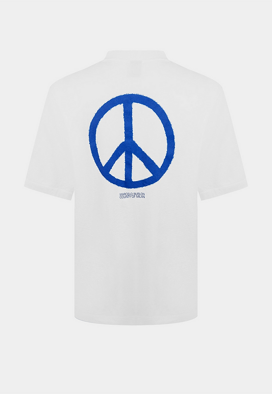 Marcelo Burlon County Peace Over T-Shirt - White/Blue