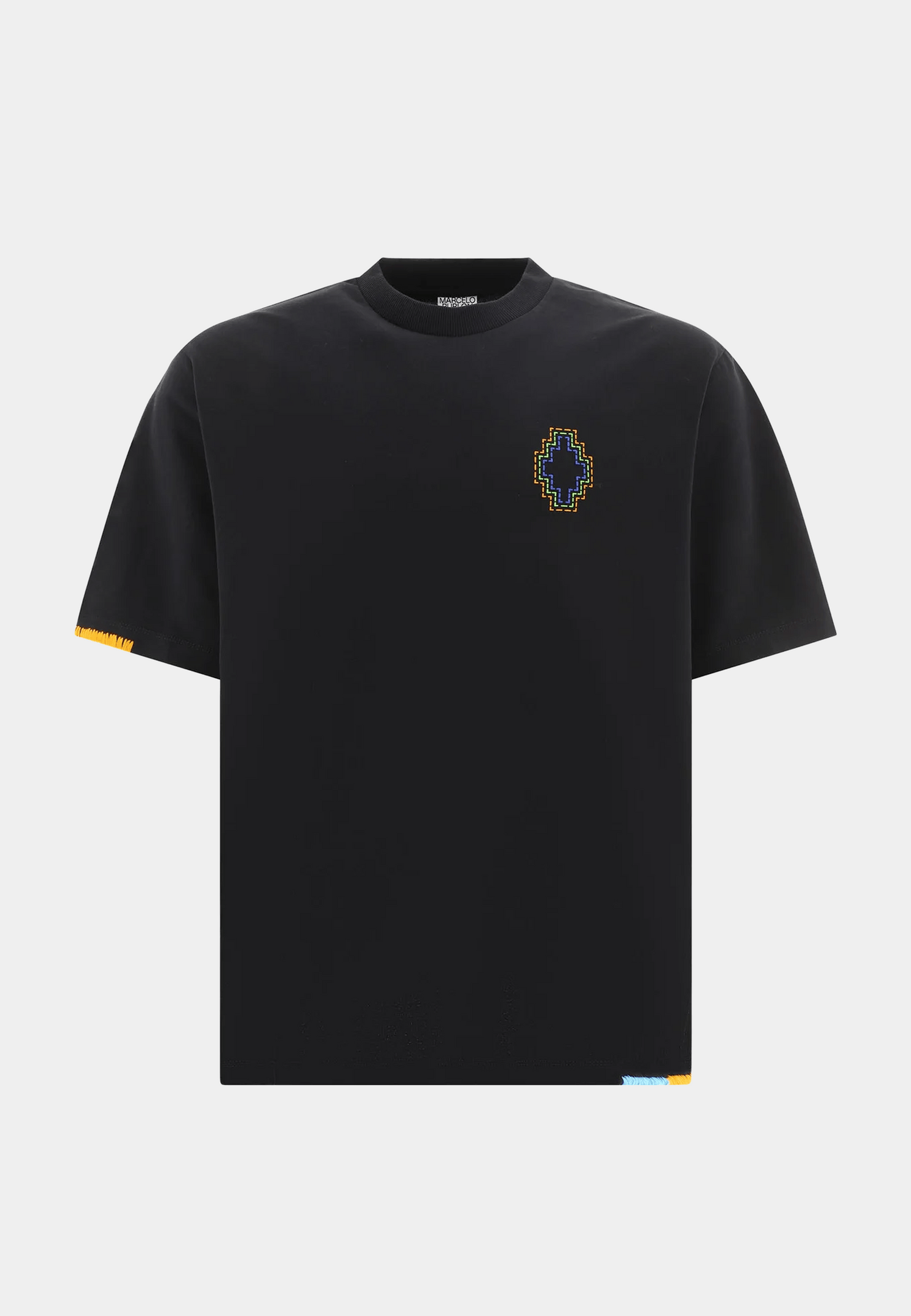 Marcelo Burlon Stitch Cross Over T-Shirt - Black/Orange