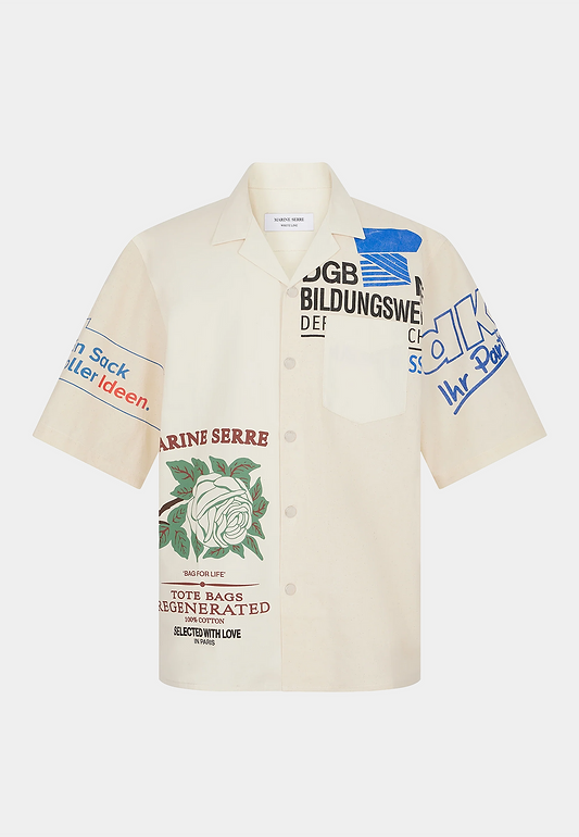 Marine Serre Regenerated Bowling Shirt Cream