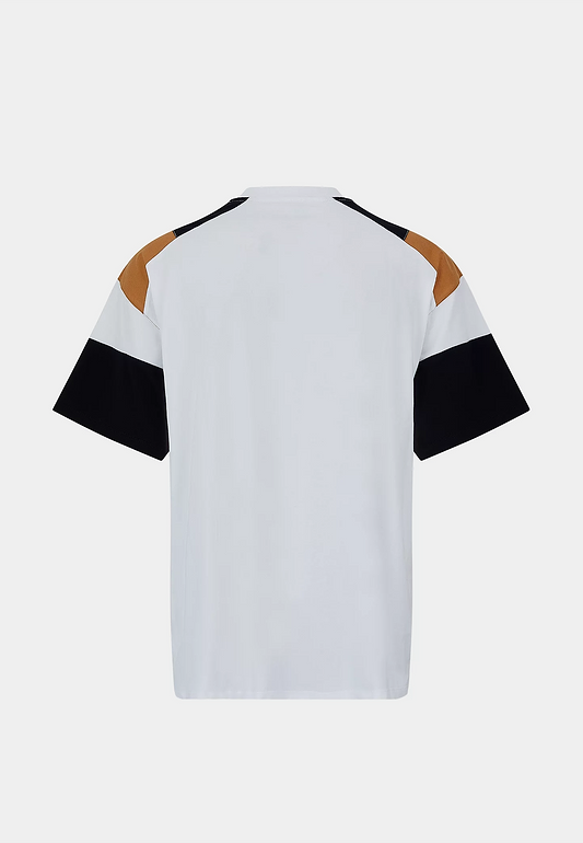Martine Rose  Panelled Oversized Tshirt White/Black/Terracotta