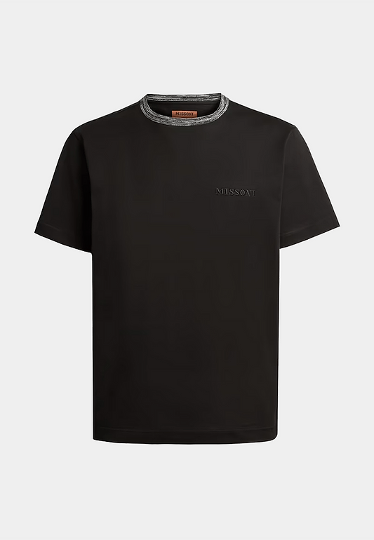 Missoni Milano Stripe Neck Dye T-Shirt Black
