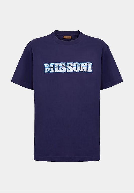 Missoni Milano Logo Print T-Shirt Purple