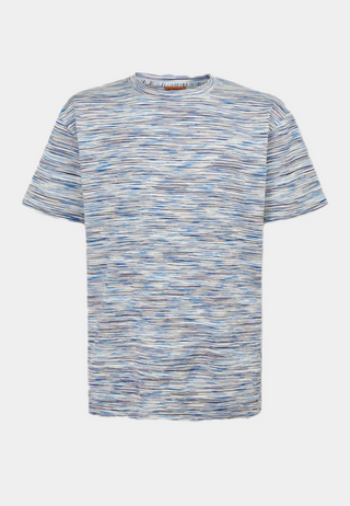 Missoni Milano Stripe Short Sleeve T-Shirt Blue White