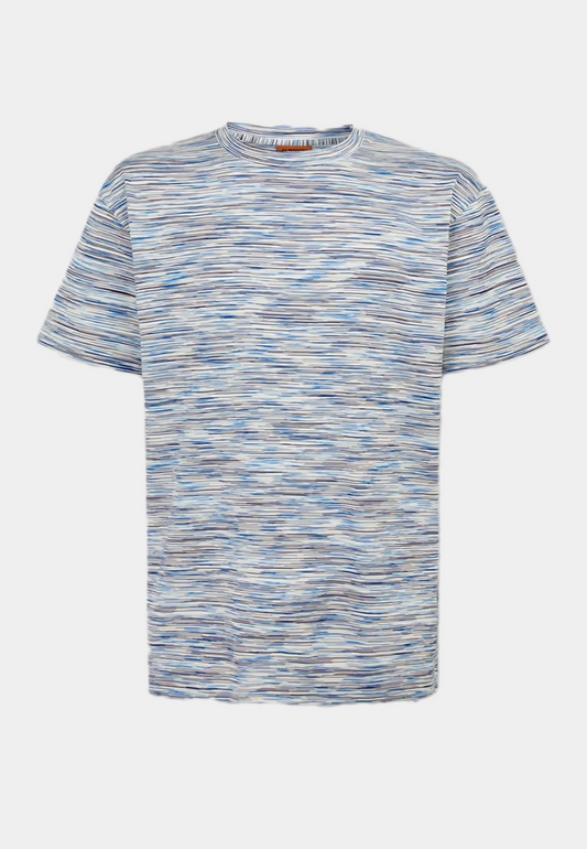 Missoni Milano Stripe Short Sleeve T-Shirt Blue White