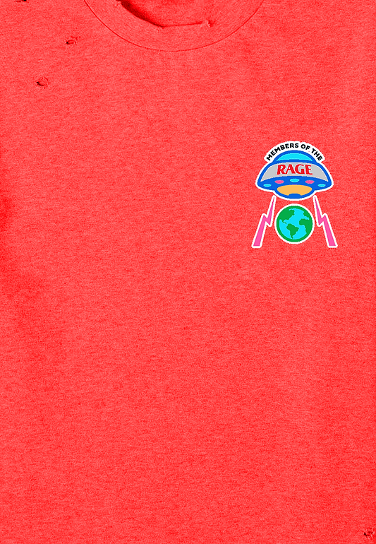 Members Of The Rage Distressed Tshirt Small Logo Infrared Red