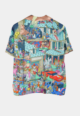 Members Of The Rage Hawaian Short Sleeve Shirt 3 Custom Made Motr Party Print Multi