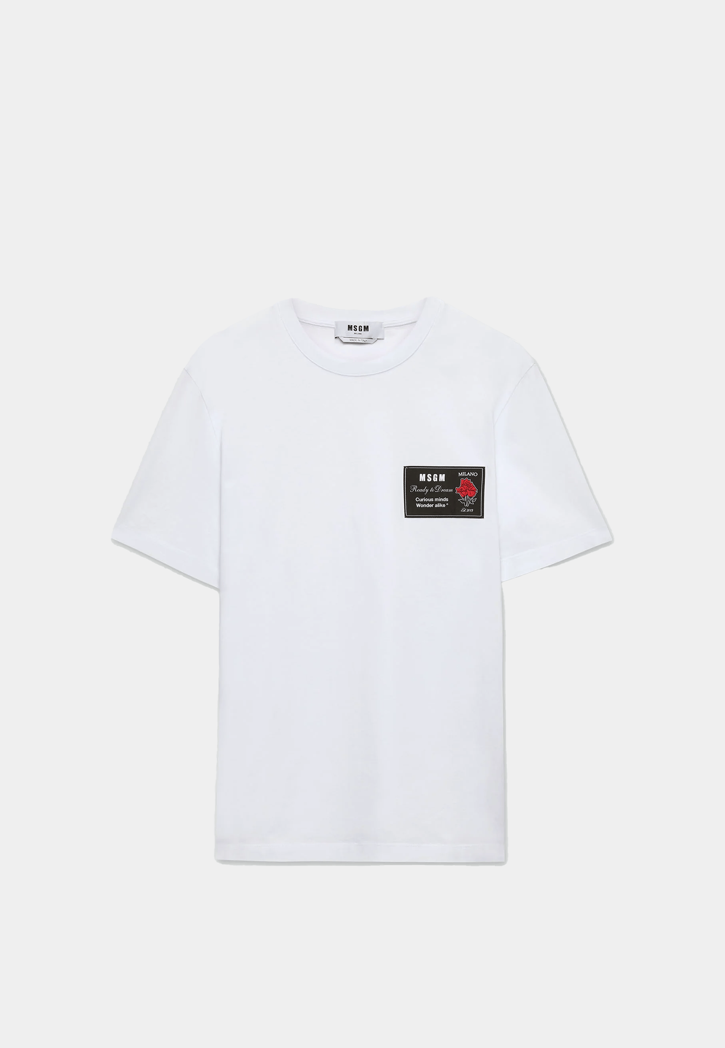Msgm Jersey T- shirt with patch logo White Msgm Jersey T- shirt with patch logo White