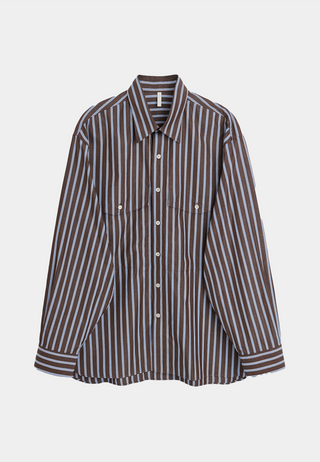 Sunflower Note Shirt Stripe Brown