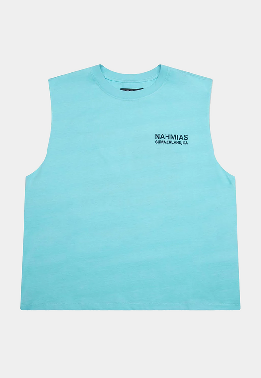 Nahmias Landscape Muscle T-Shirt Faded Marine Blue