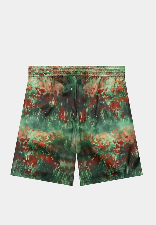 Nahmias Summerland Sunset Silk Shorts Lspy -Landscape Poppy Print