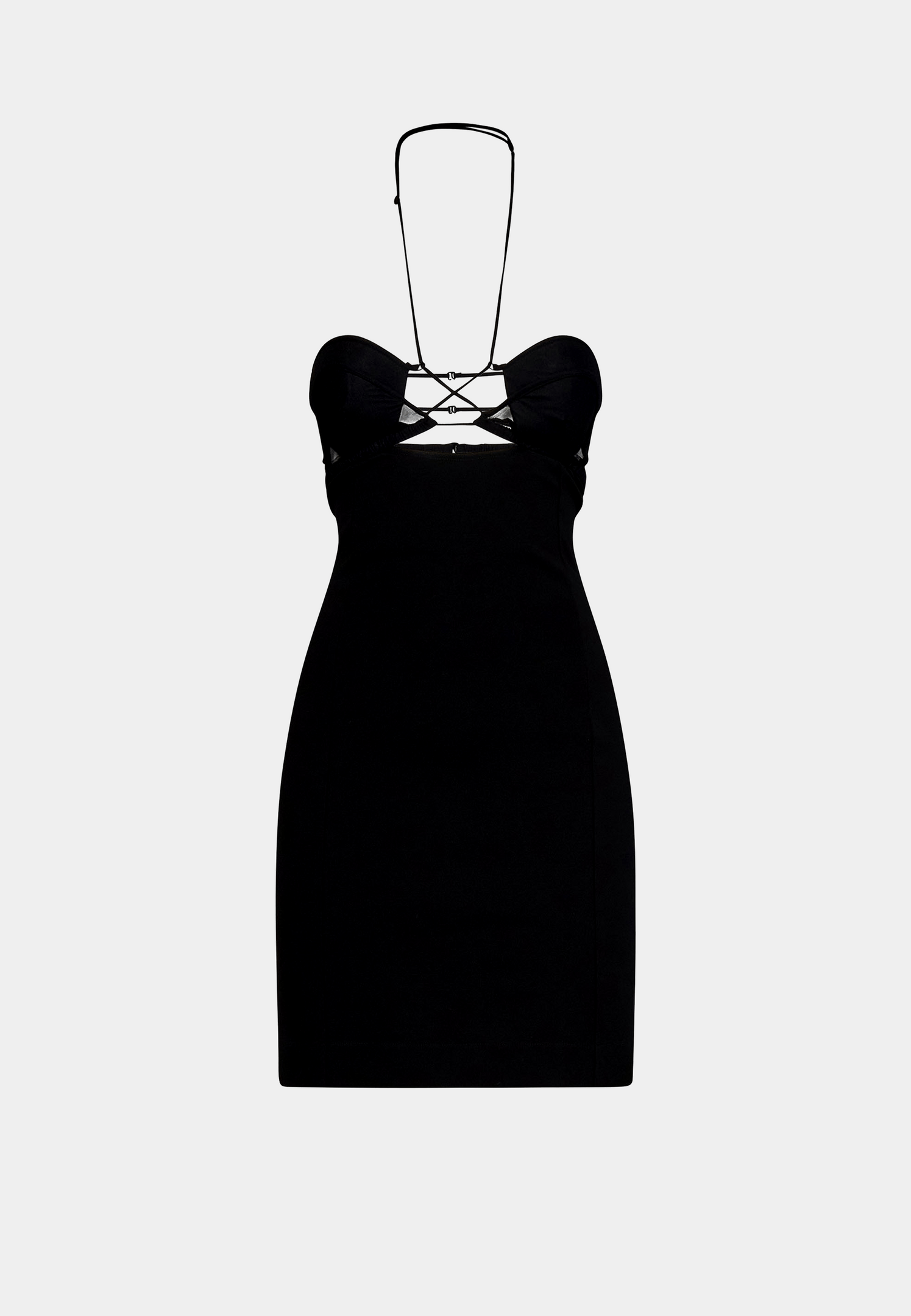 NENSI DOJAKA Hilma Halterneck Mini Dress - Black