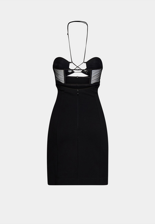 NENSI DOJAKA Hilma Halterneck Mini Dress - Black