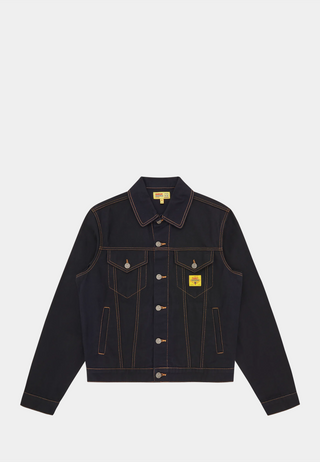 Bbc Oil Stained Trucker Jacket Blue