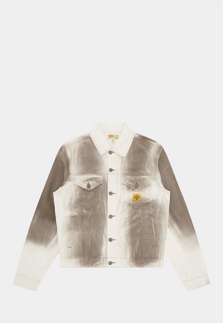 Bbc Oil Stained Trucker Jacket White
