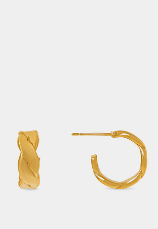 Orelia FlatTwist Small Hoop Gold