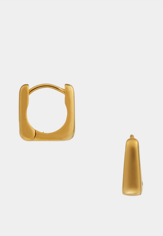 Orelia Tapered Square Huggie Hoop Gold